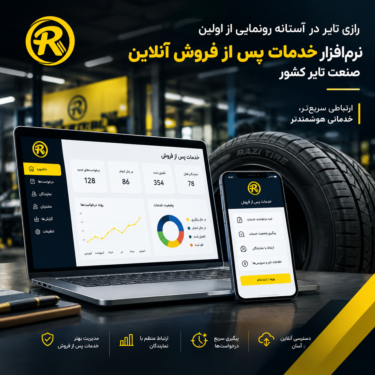رازی تایر در آستانه رونمایی از اولین  نرم‌افزار خدمات پس از فروش آنلاین صنعت تایر کشور